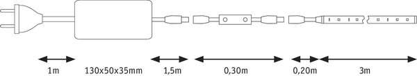 P 78959 SimpLED Power Strip sada 3m neutrální bílá 33W s krytím - PAULMANN