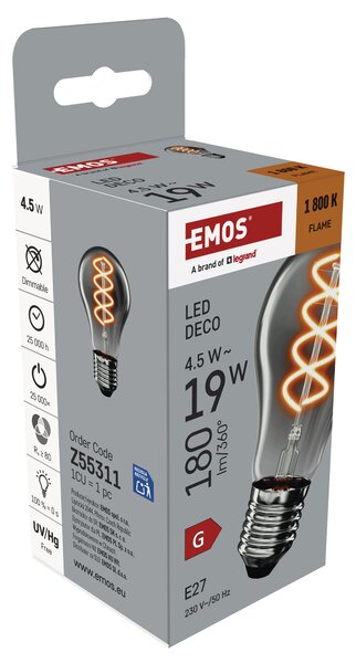 Dekorativní LED žárovka DECO SMOKED Z55311 E27, 4,5W, teplá bílá
