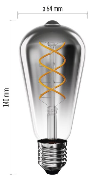 Dekorativní LED žárovka DECO SMOKED Z57311 E27, 4,5W, teplá bílá