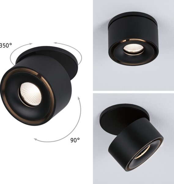 P 93370 Vestavné svítidlo LED Spircle černá mat 8,0W 3.000K 36° - PAULMANN