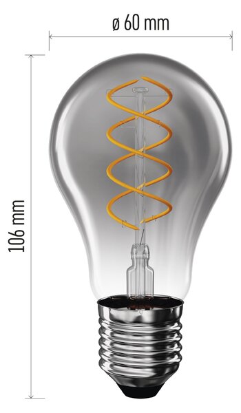 Dekorativní LED žárovka DECO SMOKED Z55311 E27, 4,5W, teplá bílá