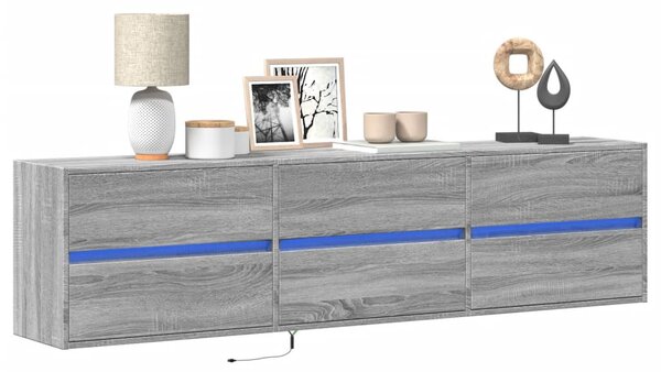 Nástěnná TV skříňka s LED šedá sonoma 180 x 31 x 45 cm 3307938