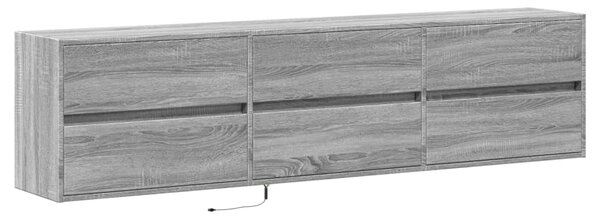 Nástěnná TV skříňka s LED šedá sonoma 180 x 31 x 45 cm 3307938