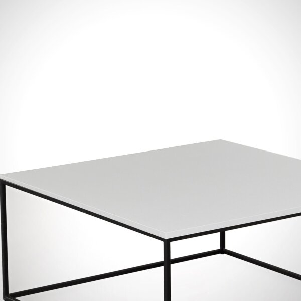 Konferenční stolek POLY 75x75 cm černá/bílá