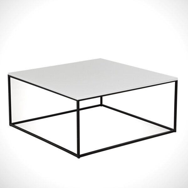 Konferenční stolek POLY 75x75 cm černá/bílá