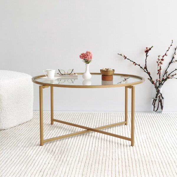 Konferenční stolek GOLD SUN 83 cm zlatá
