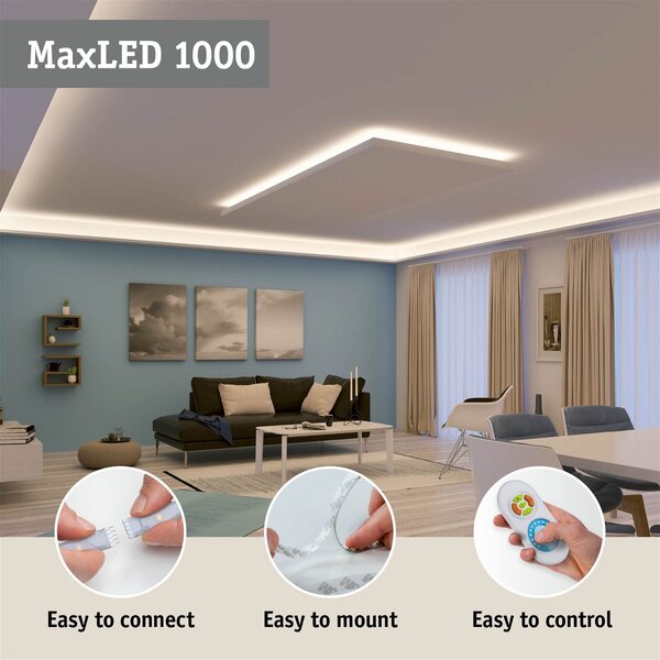 P 70533 MaxLED 1000 LED Strip měnitelná bílá samostatný pásek 2,5m IP44 27W 1020lm/m 108LEDs/m měnitelná bílá - PAULMANN