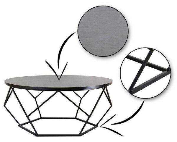Konferenční stolek DIAMOND 90 cm černá