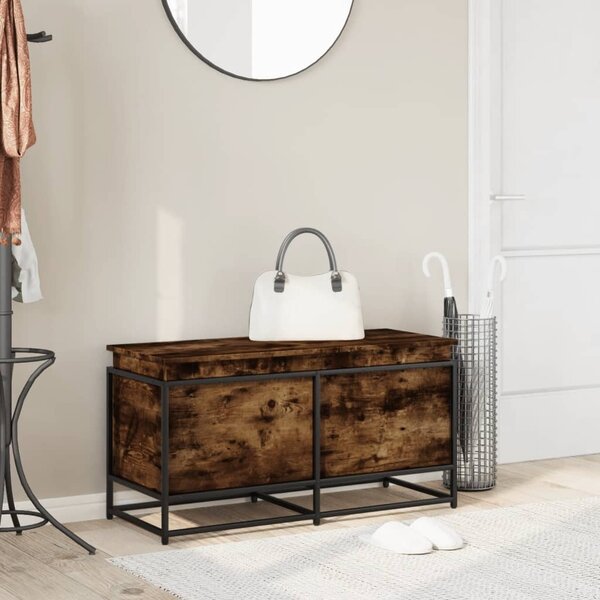 Úložný box s víkem kouřový dub 100x40x51,5 cm kompozitní dřevo