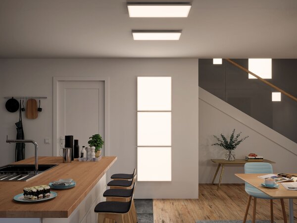 Paulmann 79821 Velora, subtilní stropní LED panel bez rámečku, 16,8W LED 3000K tříkrokové stmívání, 30x30cm