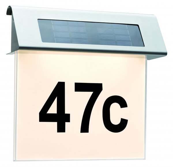 Paulmann 93765 Special Line Solar house number, solární osvětlení domovního čísla, 1x0,2W LED, 23x22cm, IP44