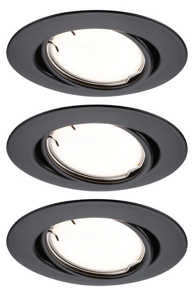 P 92465 LED vestavné svítidlo Smart Home Zigbee Base Coin základní sada výklopné kruhové 90mm 20° 3x4,9W 230V stmívatelné 3000K černá mat - PAULMANN