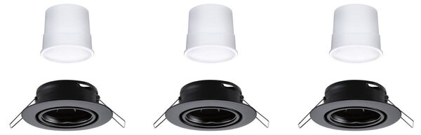 P 92468 LED vestavné svítidlo Smart Home Zigbee Base Coin základní sada výklopné kruhové 90mm 20° 3x4,9W 230V stmívatelné RGBW+ černá mat - PAULMANN