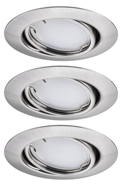P 92467 LED vestavné svítidlo Smart Home Zigbee Base Coin základní sada výklopné kruhové 90mm 20° 3x4,9W 230V stmívatelné RGBW+ kov kartáčovaný - PAULMANN