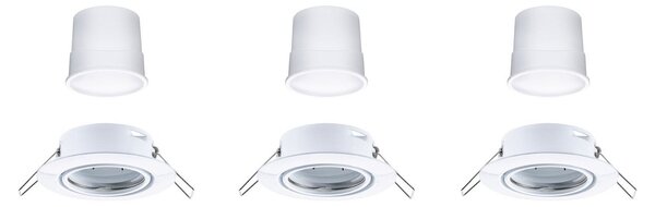 P 92466 LED vestavné svítidlo Smart Home Zigbee Base Coin základní sada výklopné kruhové 90mm 20° 3x4,9W 230V stmívatelné RGBW+ bílá - PAULMANN