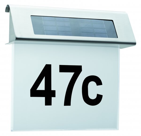 Paulmann 93765 Special Line Solar house number, solární osvětlení domovního čísla, 1x0,2W LED, 23x22cm, IP44