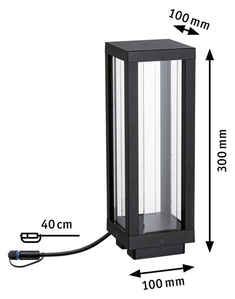 P 94753 Plug & Shine lucerna Smart Home Zigbee klasická samostatné svítidlo IP44 RGBW 2W antracit - PAULMANN