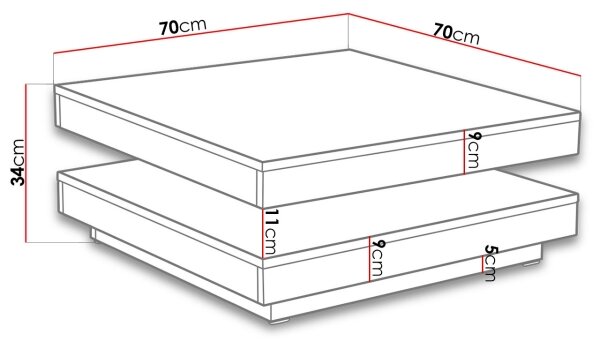 Konferenční stolek NENANI 70x70 cm bílá