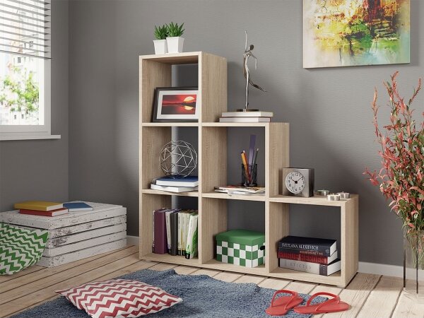 Knihovna TRIO 108x105 cm dub sonoma