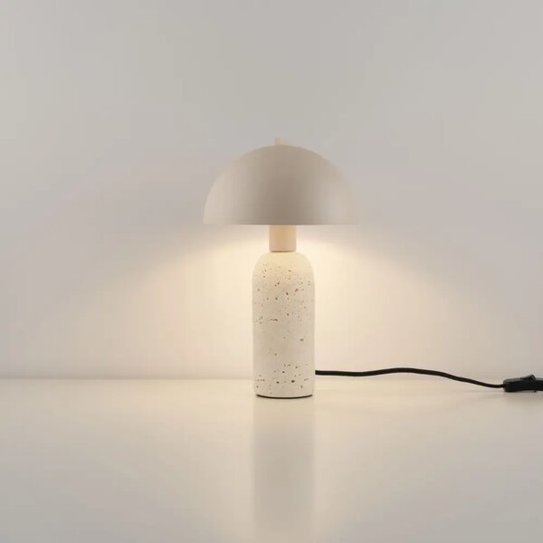 Nova Luce Béžová kovová stolní lampa Vannie s betonovou podstavou