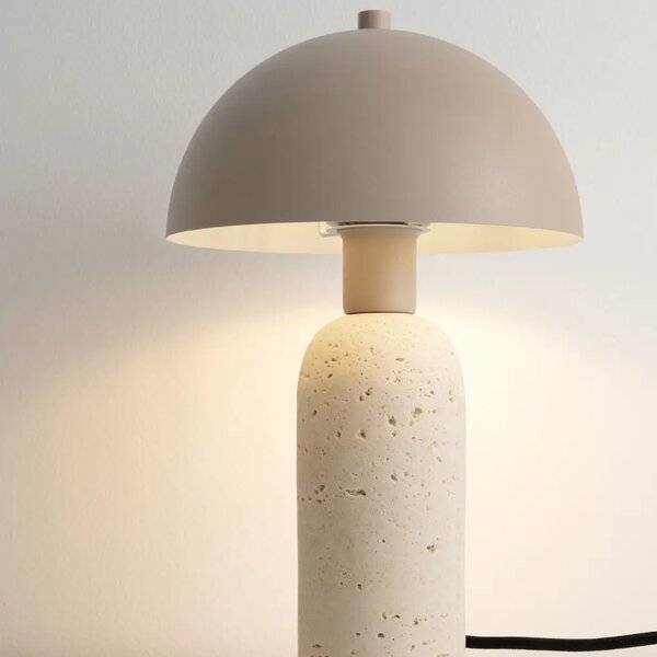 Nova Luce Béžová kovová stolní lampa Vannie s betonovou podstavou