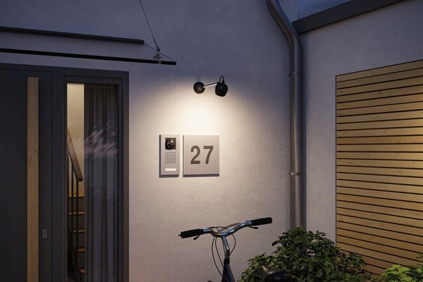 P 94772 LED venkovní nástěnné svítidlo Smart Home Zigbee Kikolo neláká hmyz IP65 90mm CCT 6,2W 230V 80° antracit umělá hmota/hliník - PAULMANN
