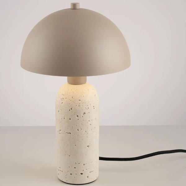 Nova Luce Béžová kovová stolní lampa Vannie s betonovou podstavou