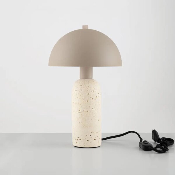 Nova Luce Béžová kovová stolní lampa Vannie s betonovou podstavou