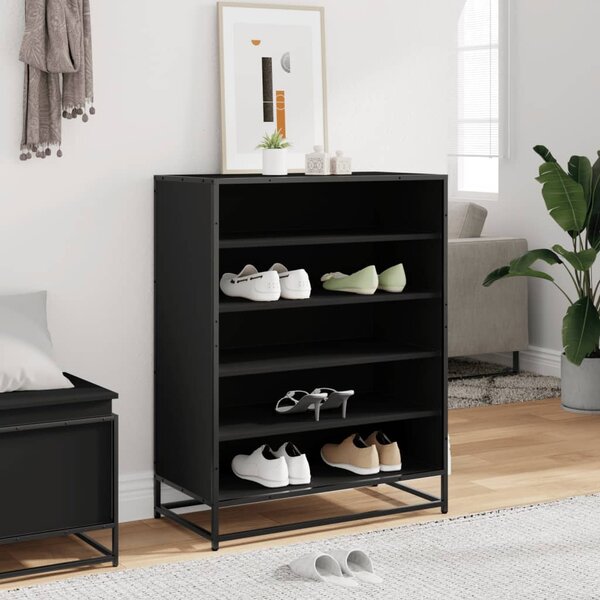 Botník černý 75 x 38 x 97,5 cm kompozitní dřevo a kov 3300870