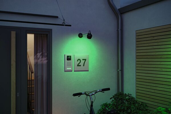 P 94773 LED venkovní nástěnné svítidlo Smart Home Zigbee Kikolo RGBW IP65 90mm RGBW+ 6,2W 230V antracit umělá hmota/hliník - PAULMANN