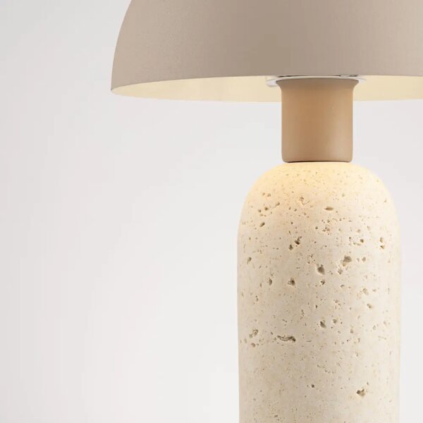 Nova Luce Béžová kovová stolní lampa Vannie s betonovou podstavou