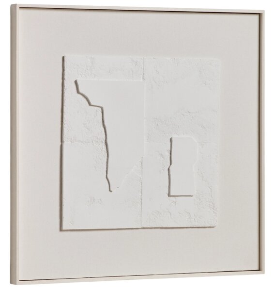 Kave Home Bílý abstraktní obraz Gadir 80 x 80 cm