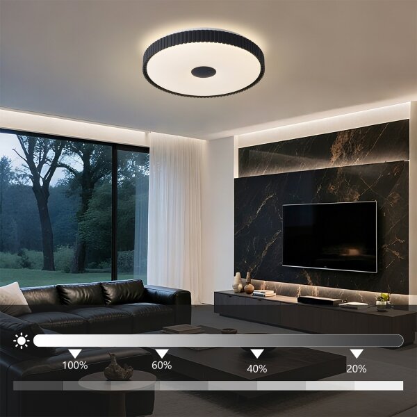 Brilagi - LED Stmív. strop. sv. CORVO LED/72W/230V 3000-6000K černá pr. 50 cm+DO