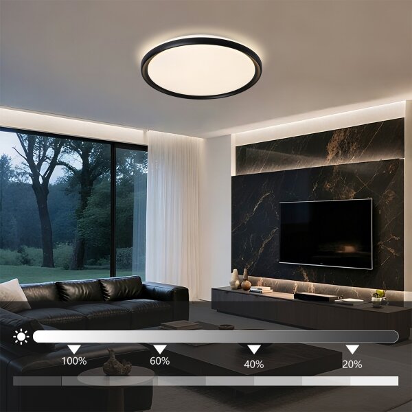 Brilagi - LED Stmív. strop. sv. RIVO LED/72W/230V 3000-6000K černá pr. 50 cm +DO