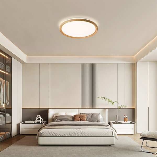 Brilagi-LED Stm. strop. sv. RIVO LED/72W/230V 3000-6000K dek. dřeva pr. 50 cm+DO