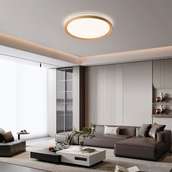 Brilagi-LED Stm. strop. sv. RIVO LED/72W/230V 3000-6000K dek. dřeva pr. 50 cm+DO
