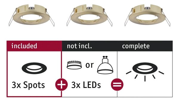P 92483 Vestavné svítidlo Choose spot nevýklopné max. 10W mosaz kartáčovaná 230V - PAULMANN