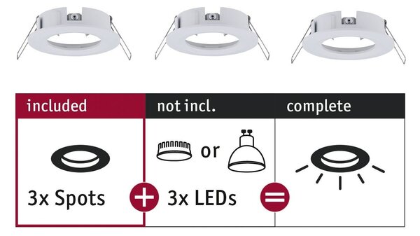 P 92480 Vestavné svítidlo Choose spot nevýklopné max. 10W bílá mat 230V - PAULMANN