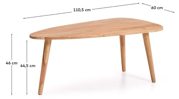 Kave Home Dřevěný konferenční stolek Duvani 110,5 x 60 cm
