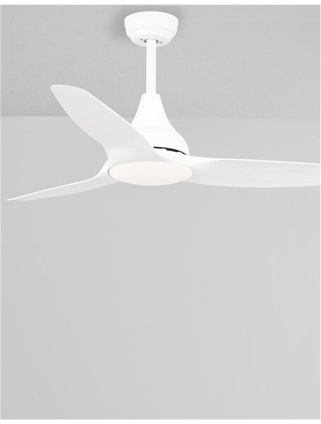 NV 5267301 Stropní ventilátor se světlem SAMOA tělo z oceli matná bílá a sklo 3ABS LED 18W 3000K - NOVA LUCE