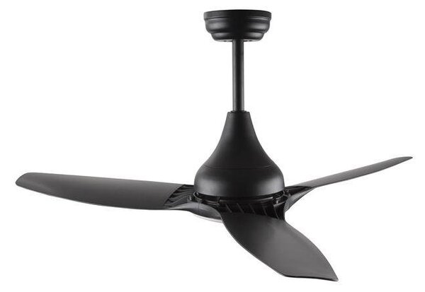 NV 5267302 Stropní ventilátor se světlem SAMOA tělo z oceli matná černá a sklo 3ABS černé listy LED 18W 3000K - NOVA LUCE