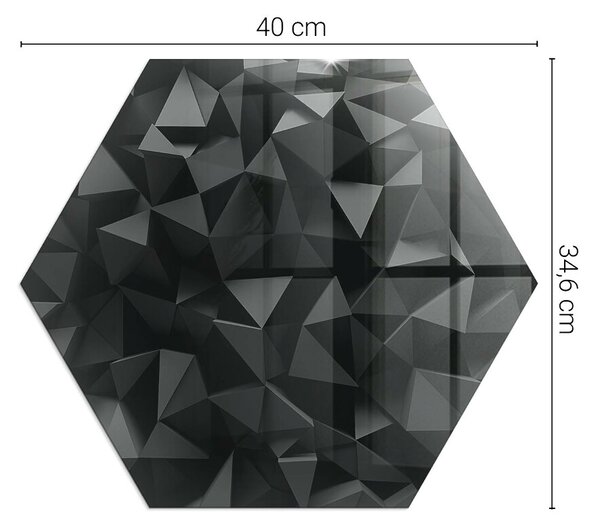 Šestihranné sklo před krb Geometrie ve třech rozměrech ppkprntsz-00005407