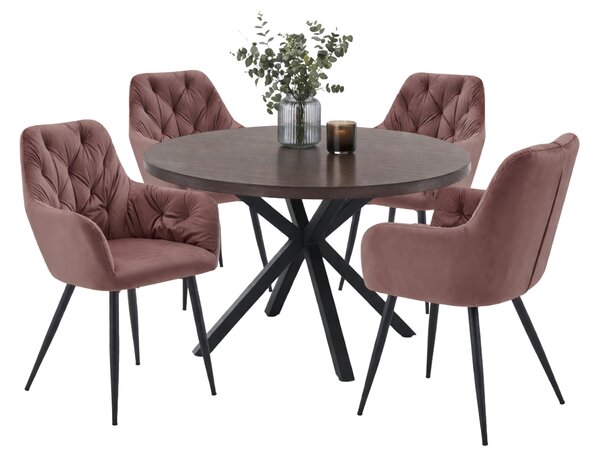 Designové křeslo, tmavě růžová Velvet látka, VERIO NEW