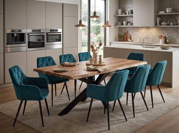 Designové křeslo, tyrkysová Velvet látka, VERIO NEW