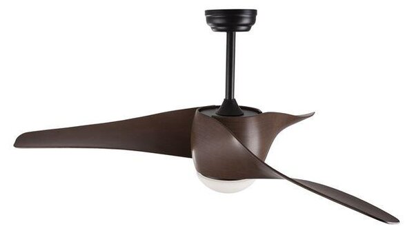 NV 5267611 Stropní ventilátor se světlem BREEZE matná černá / sklo 3ABS dřevěné listy LED 18W 3000K - NOVA LUCE