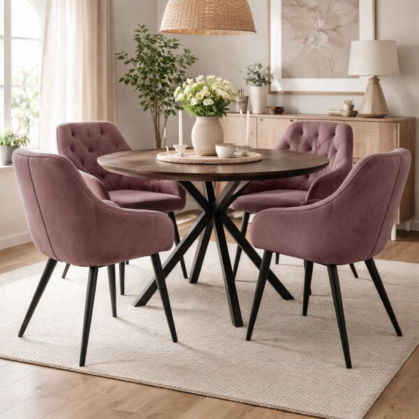 Designové křeslo, tmavě růžová Velvet látka, VERIO NEW