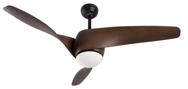 NV 5267611 Stropní ventilátor se světlem BREEZE matná černá / sklo 3ABS dřevěné listy LED 18W 3000K - NOVA LUCE