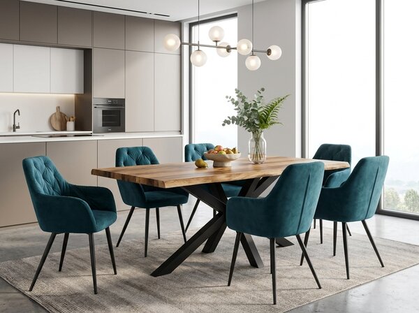 Designové křeslo, tyrkysová Velvet látka, VERIO NEW