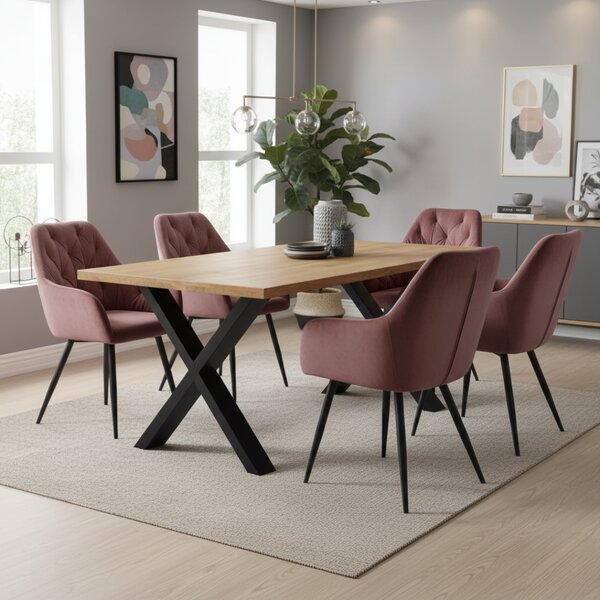 Designové křeslo, tmavě růžová Velvet látka, VERIO NEW