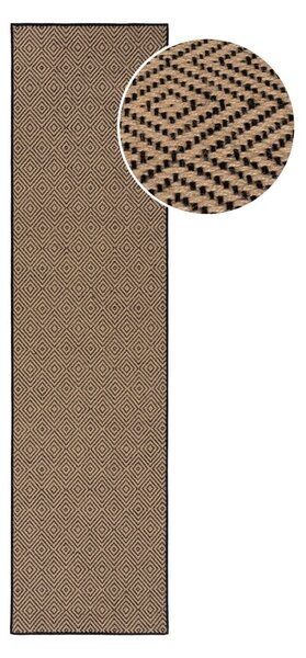 Jutový běhoun na schody v černo-přírodní barvě 60x800 cm Diamond – Flair Rugs
